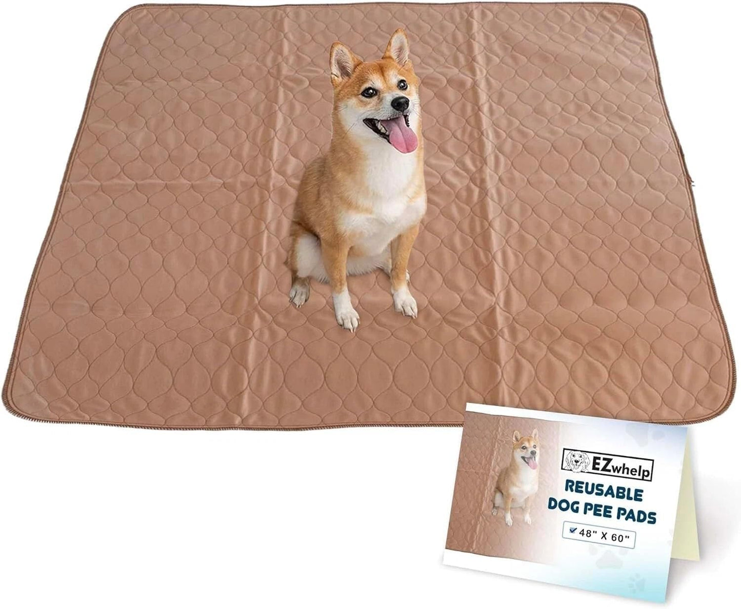 Reusable Dog Pee Pads - Dogs Waterproof Training Pads - Washable & Sanitary - Rounded Corners - Laminated, Lightweight, Durable - Pet Essentials Puppy Training, Whelping - 60" X 60"