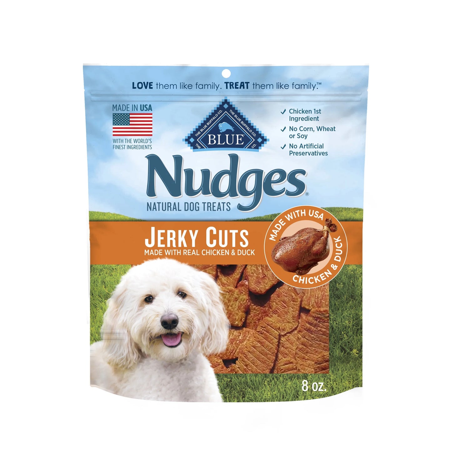 Nudges Jerky Cuts Dog Treats Made with Real Chicken & Duck, 16-Oz. Bag