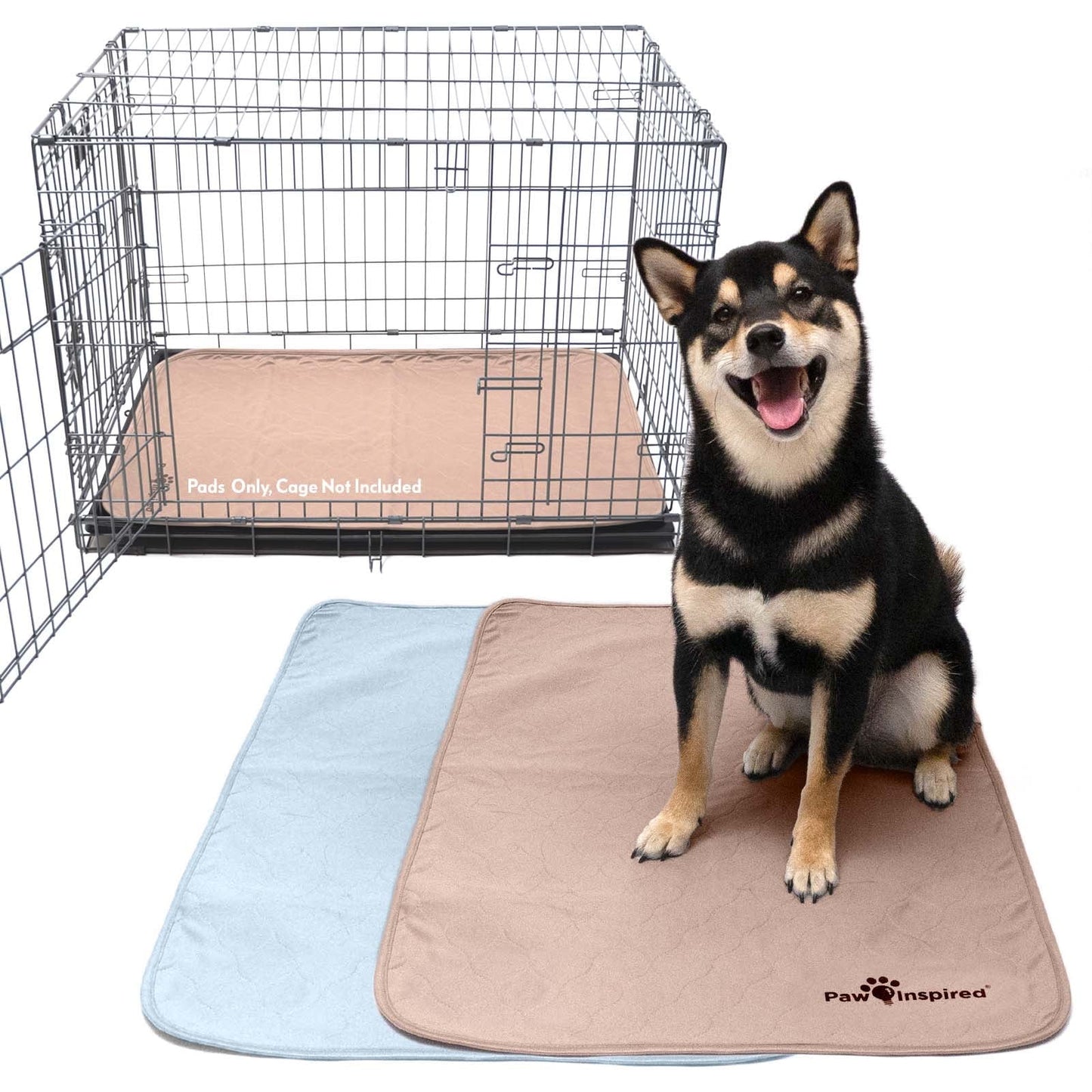 2Ct  Dog Crate Pads Mats Size 24X18” for Use with 24” Kennel and Crate | Washable Waterproof Dog Pee Pads