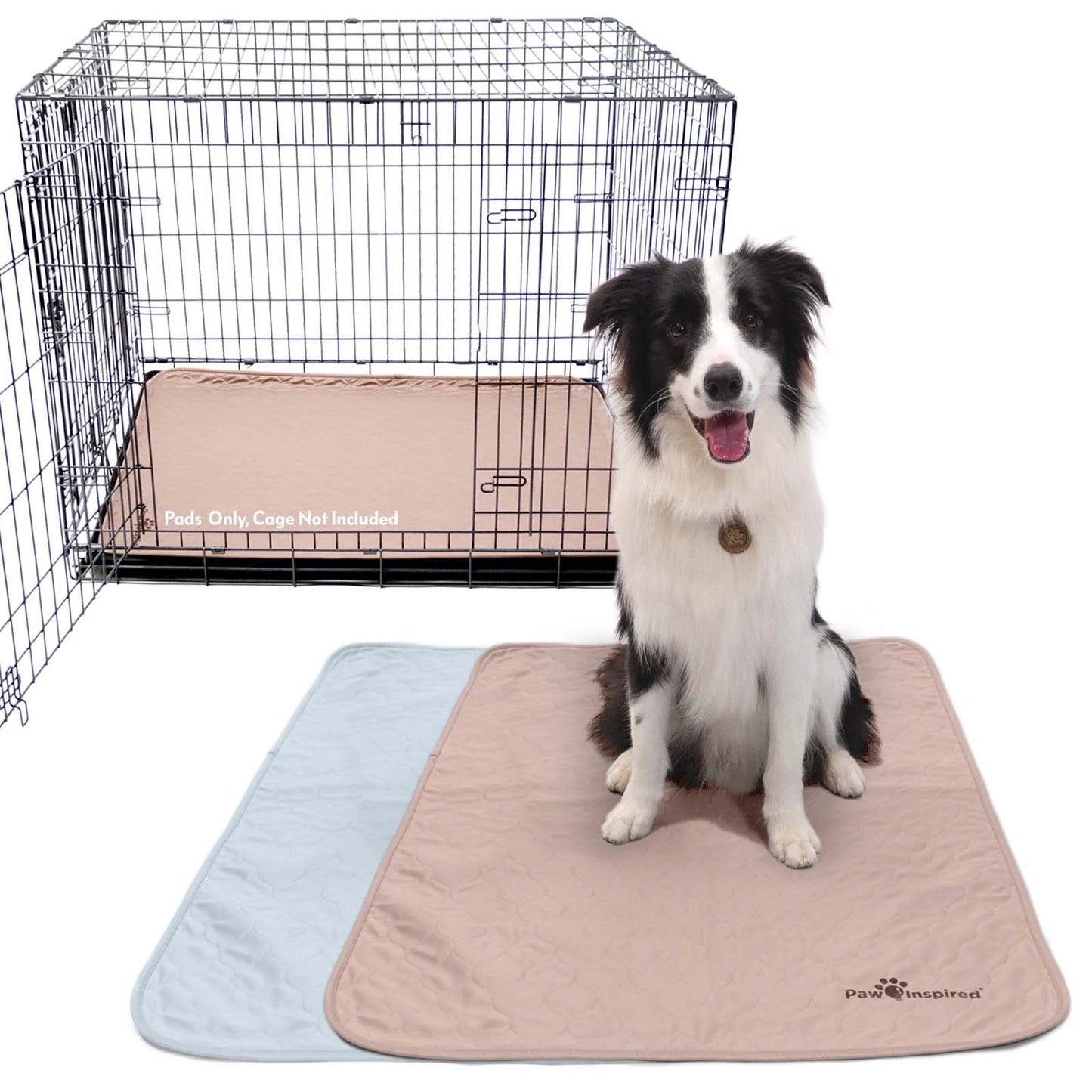 2Ct  Dog Crate Pads Mats Size 24X18” for Use with 24” Kennel and Crate | Washable Waterproof Dog Pee Pads