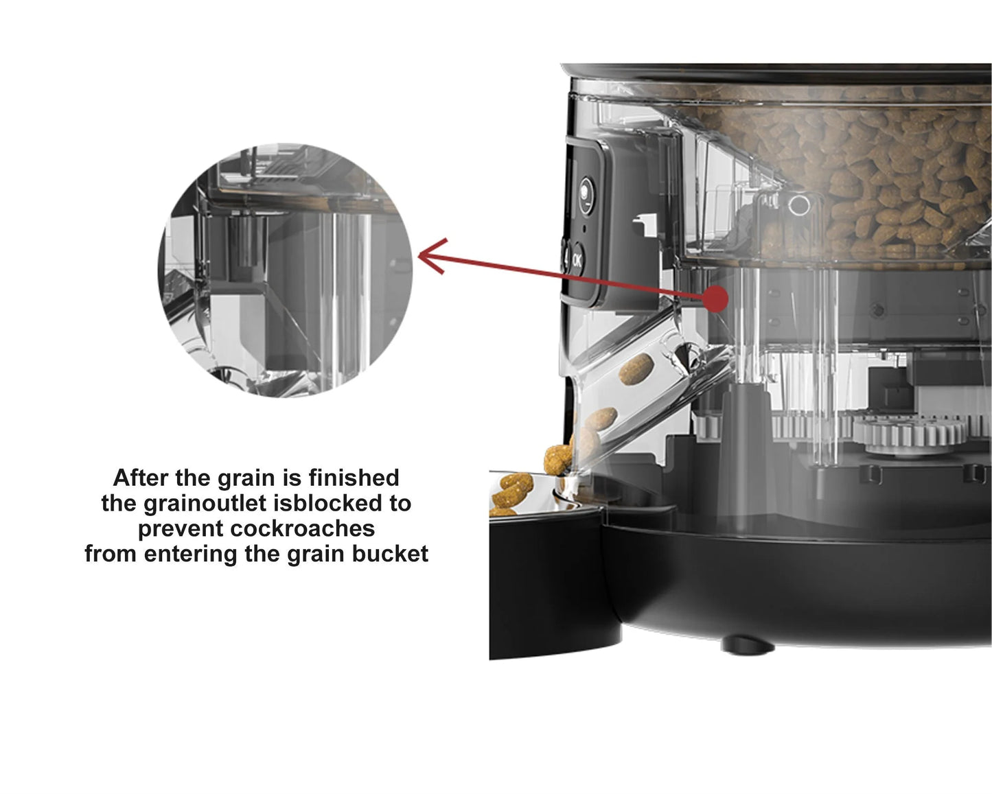 HEYBO Automatic Cat Feeder 4L Auto Pet Cat Dry Food Dispenser with Low Food LED Indication