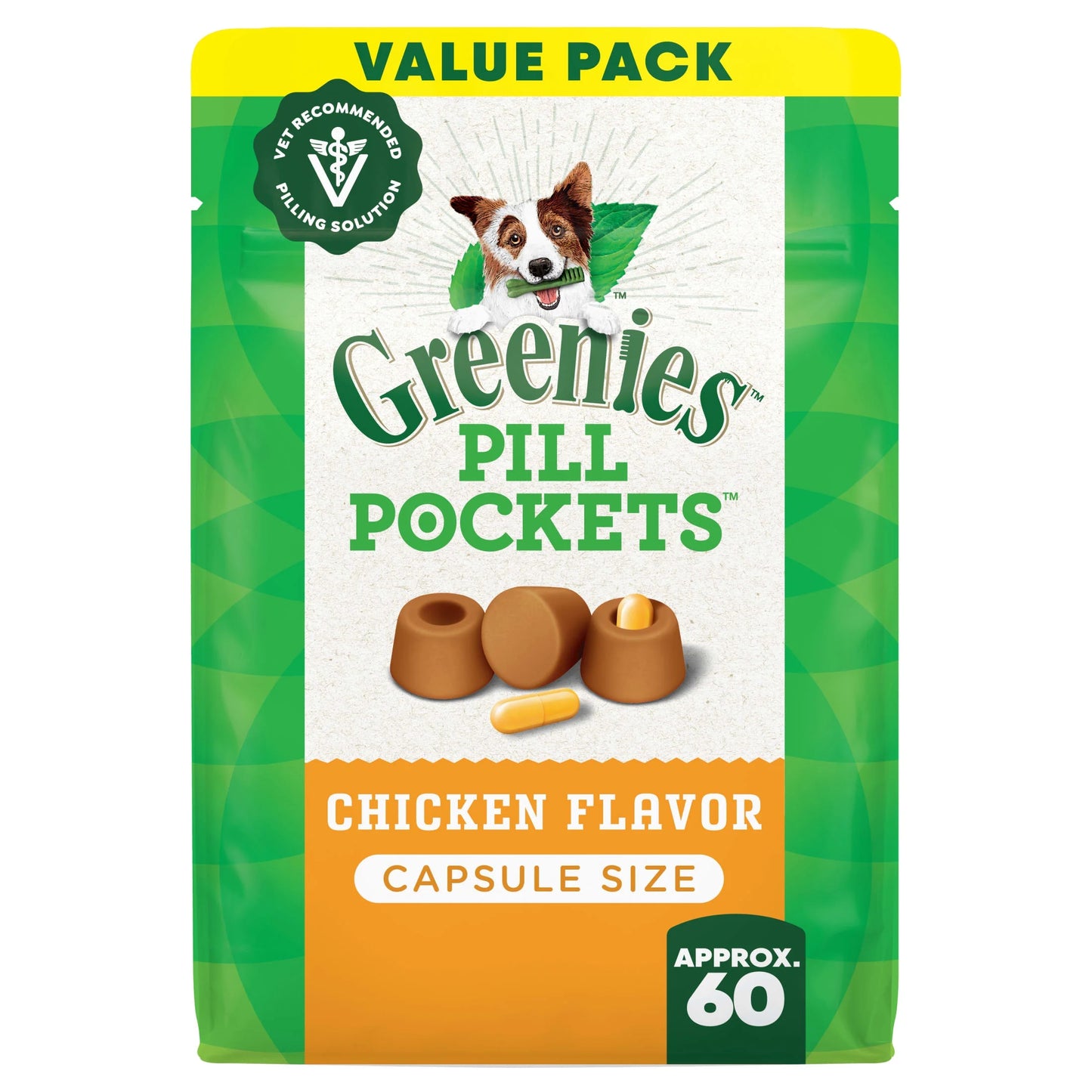 Pill Pockets for Dogs Chicken Flavor Large, Capsule Size Soft Dog Treats, 7.9 Oz, (30 Pk)