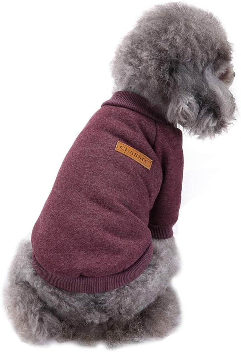 Pet Dog Classic Knitwear Sweater Warm Winter Puppy Pet Coat Soft Sweater Clothing for Small Dogs (XS, Purple)