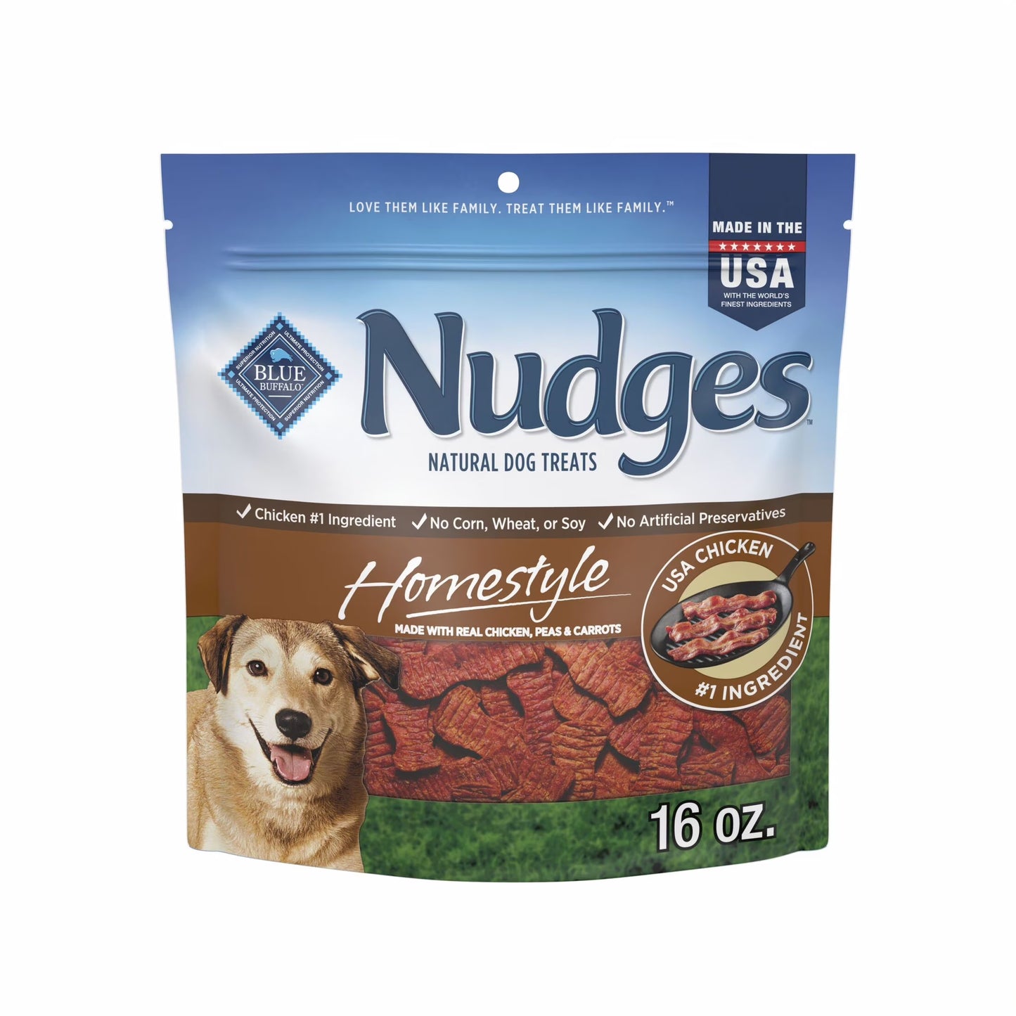 Nudges Homestyle Natural Dog Treats Made with Real Chicken, 16-Oz. Bag
