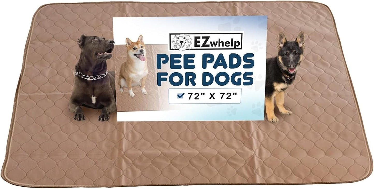 Reusable Dog Pee Pads - Dogs Waterproof Training Pads - Washable & Sanitary - Rounded Corners - Laminated, Lightweight, Durable - Pet Essentials Puppy Training, Whelping - 60" X 60"