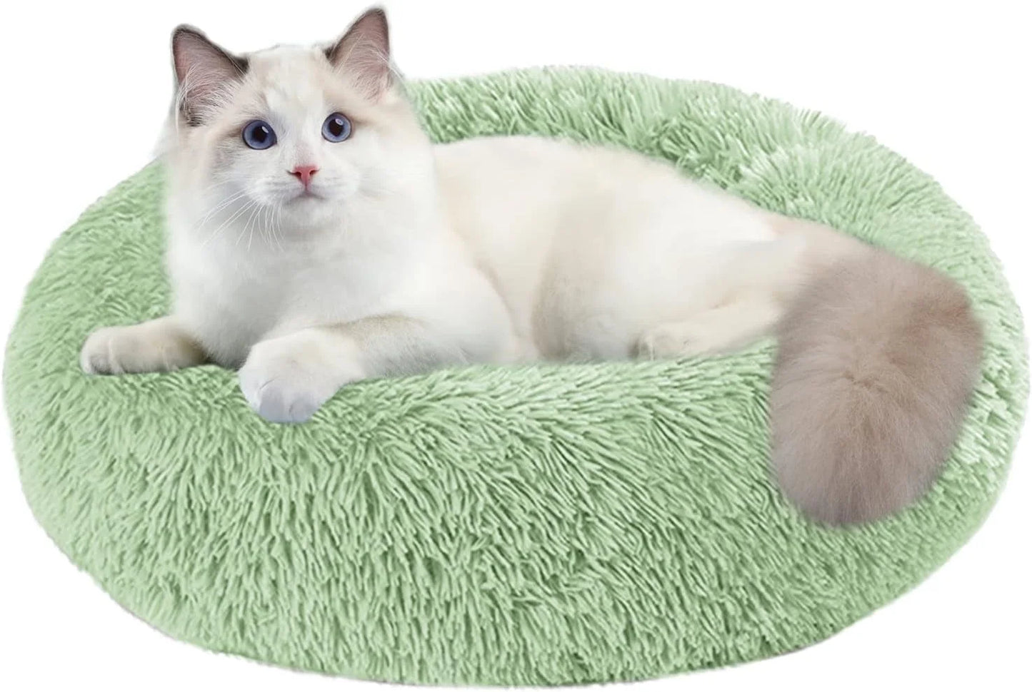 Dog Bed & Cat Bed, Anti-Anxiety Puppy Bed Warming Cozy round Soft Pet Bed, Machine Washable Calming Donut Bed