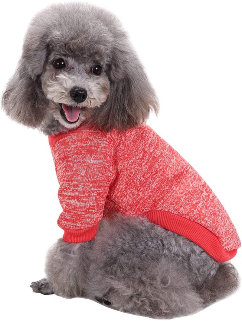 Pet Dog Classic Knitwear Sweater Warm Winter Puppy Pet Coat Soft Sweater Clothing for Small Dogs (S, Navy Blue)