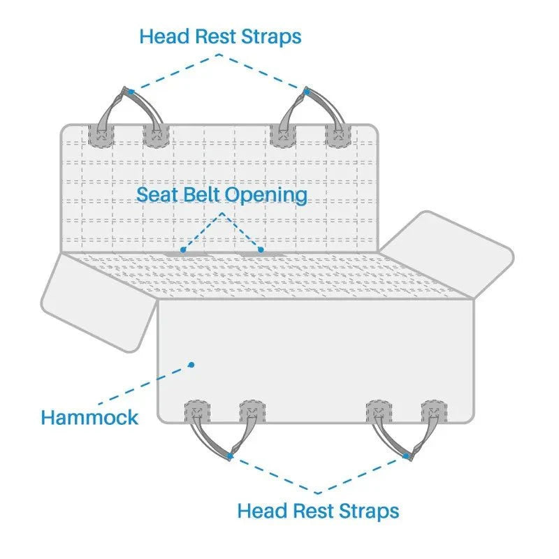 HEYBO Dog Car Seat Cover - Waterproof & Non-Slip Backseat Protector