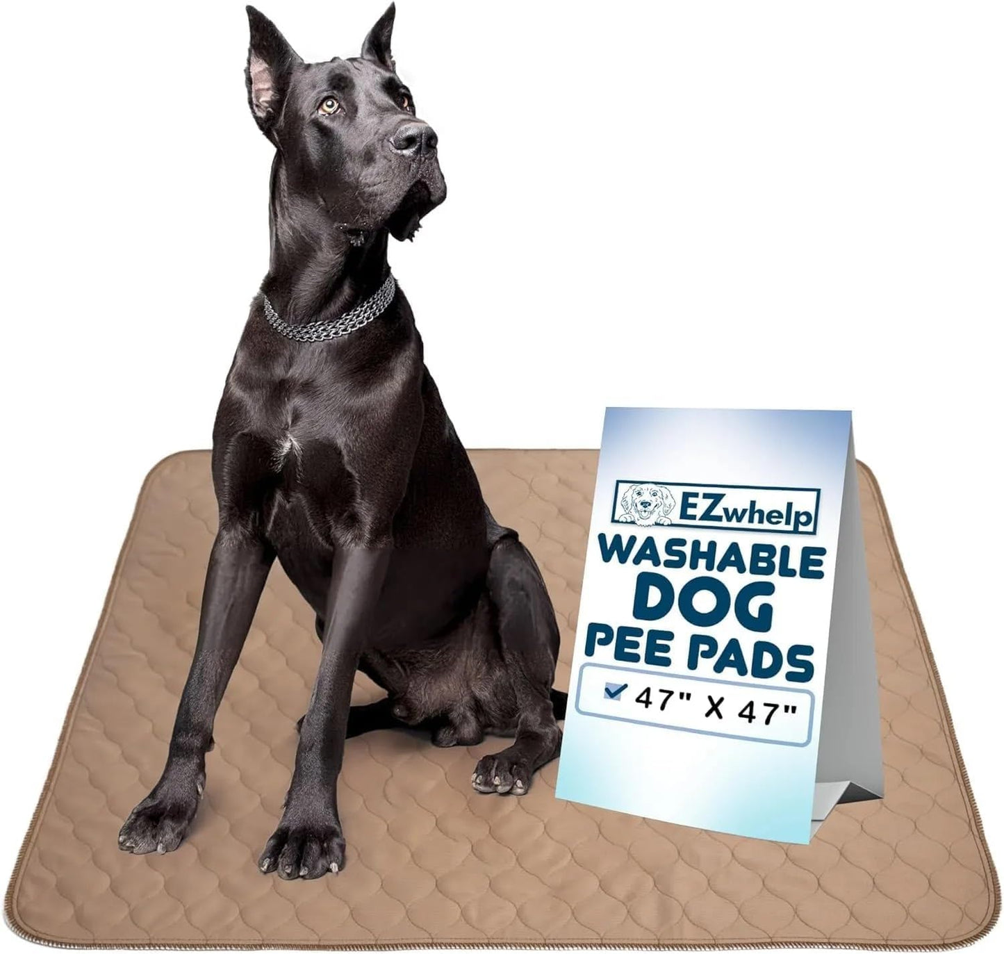 Reusable Dog Pee Pads - Dogs Waterproof Training Pads - Washable & Sanitary - Rounded Corners - Laminated, Lightweight, Durable - Pet Essentials Puppy Training, Whelping - 60" X 60"