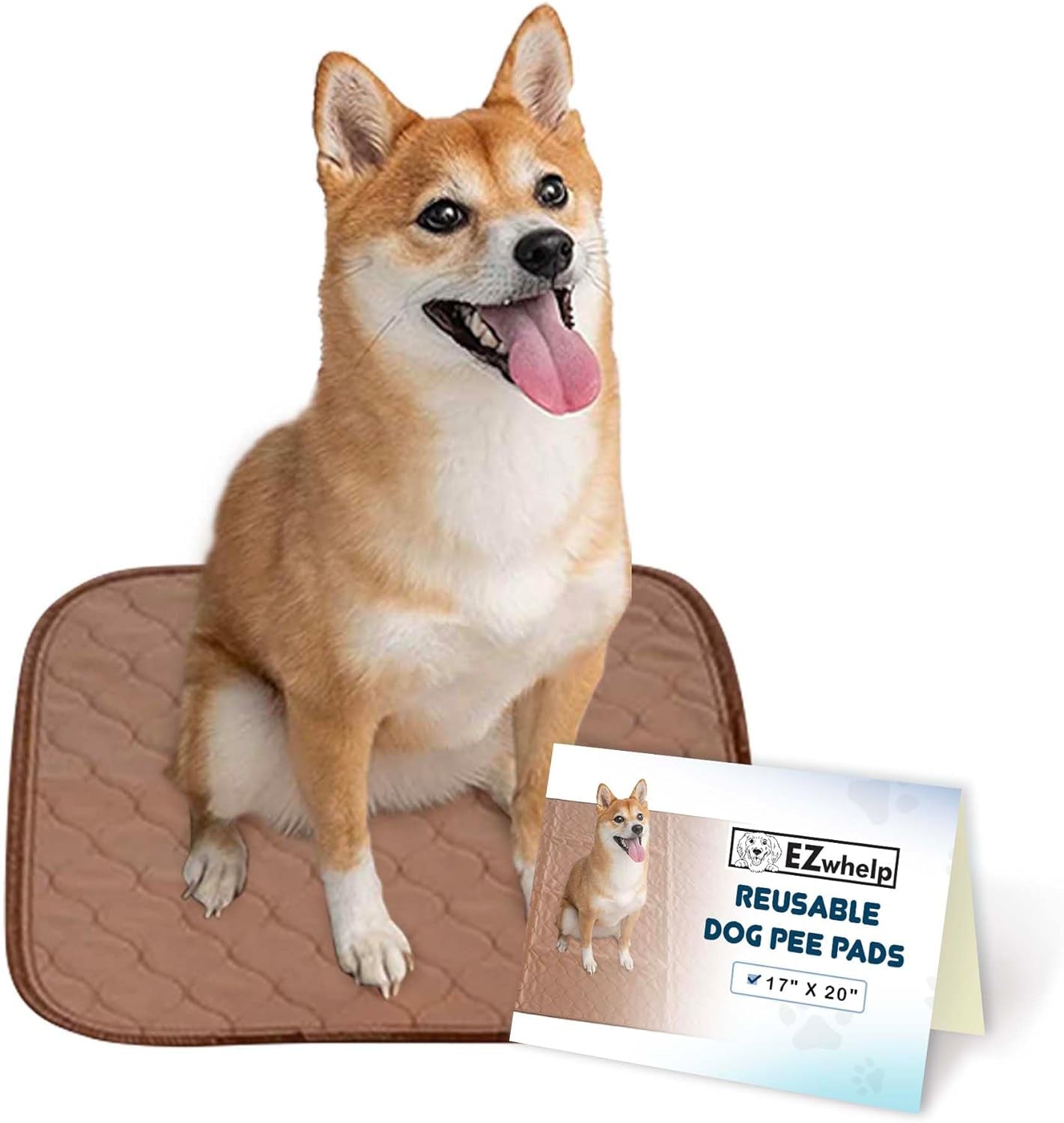 Reusable Dog Pee Pads - Dogs Waterproof Training Pads - Washable & Sanitary - Rounded Corners - Laminated, Lightweight, Durable - Pet Essentials Puppy Training, Whelping - 60" X 60"