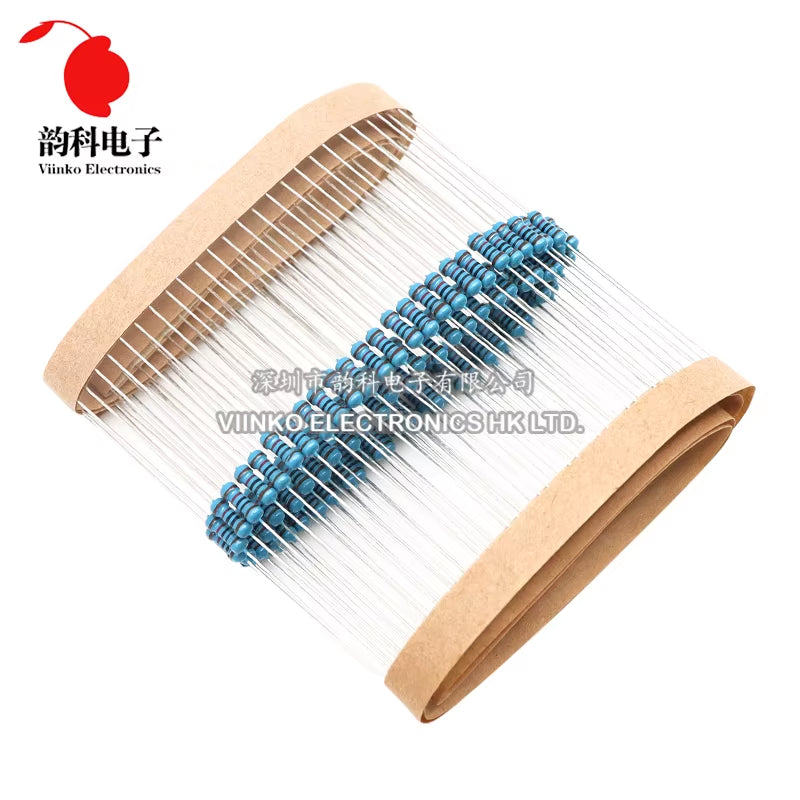 100Pcs 1/4W 0R-22M 1% Metal Film Resistor 0.25W 0 2.2 10 100 150 220 270 330 470 1K 2.2K 4.7K 10K 47K 100K 470K 1M 10M 20M Ohms