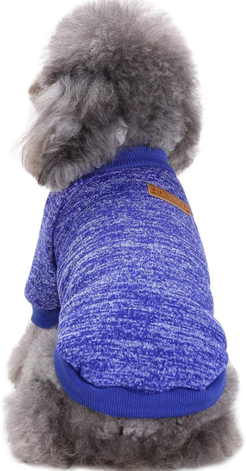 Pet Dog Classic Knitwear Sweater Warm Winter Puppy Pet Coat Soft Sweater Clothing for Small Dogs (XS, Purple)