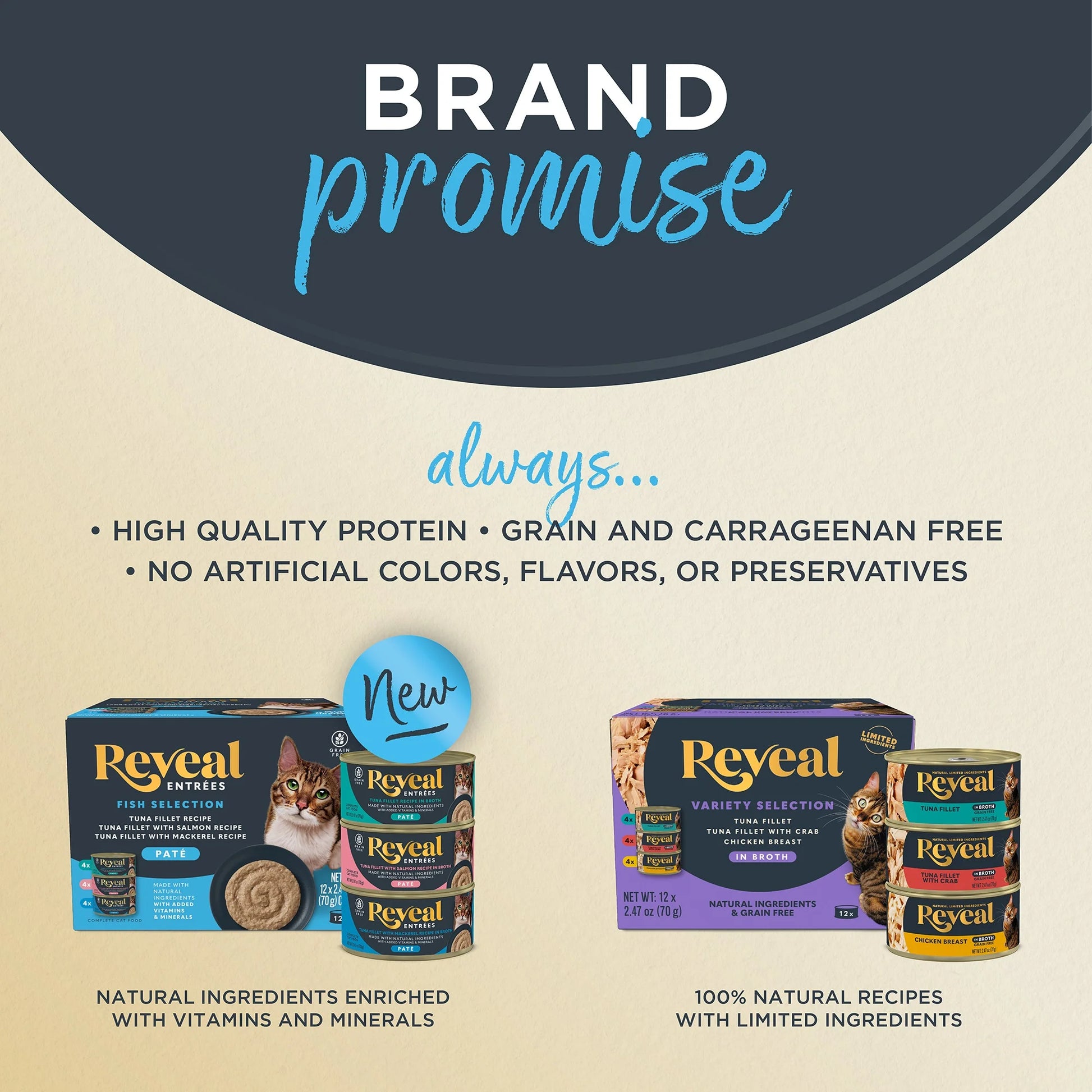 Pet Food Natural Wet Cat Food, Fish & Chicken in Broth Variety Pack, 12 X 2.47Oz Pouches