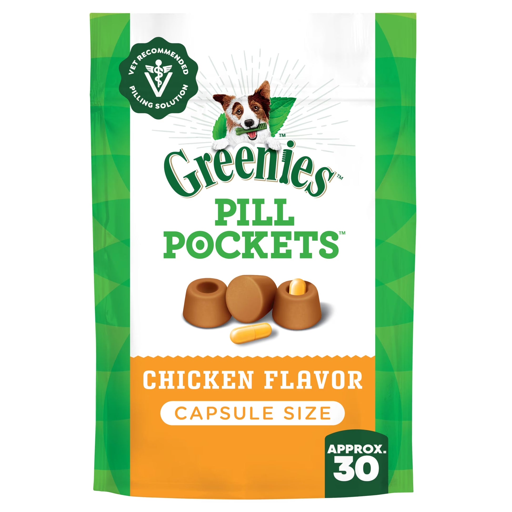 Pill Pockets for Dogs Chicken Flavor Large, Capsule Size Soft Dog Treats, 7.9 Oz, (30 Pk)