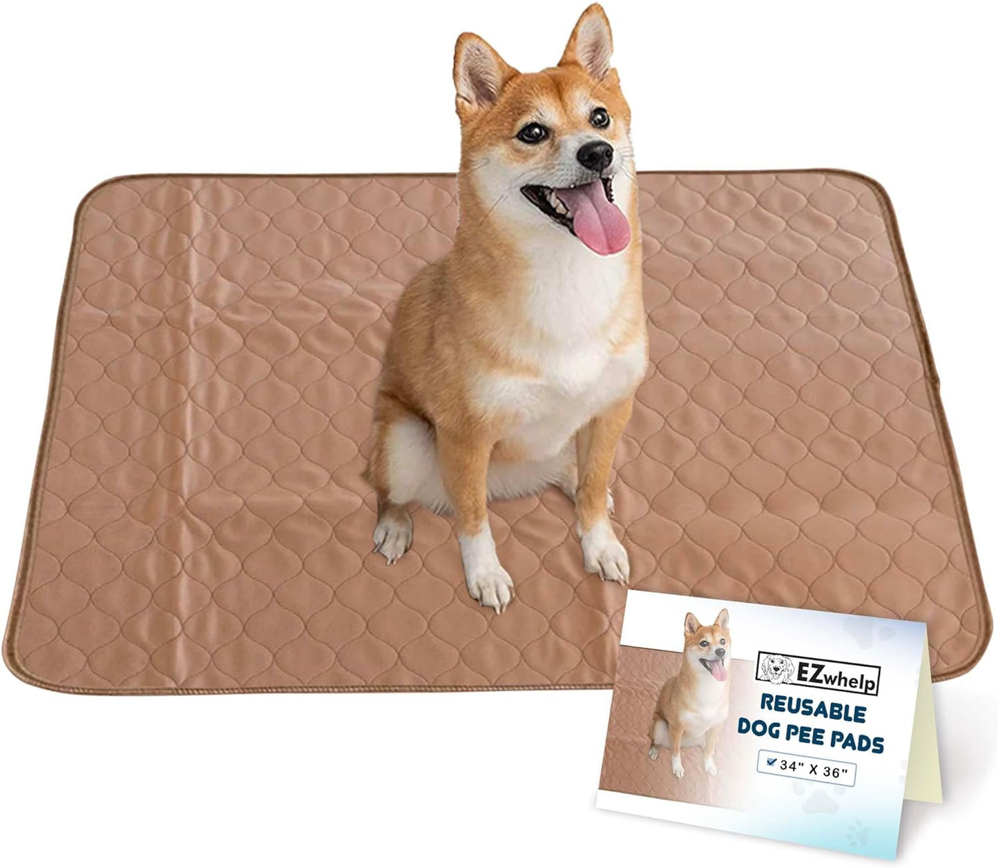 Reusable Dog Pee Pads - Dogs Waterproof Training Pads - Washable & Sanitary - Rounded Corners - Laminated, Lightweight, Durable - Pet Essentials Puppy Training, Whelping - 60" X 60"