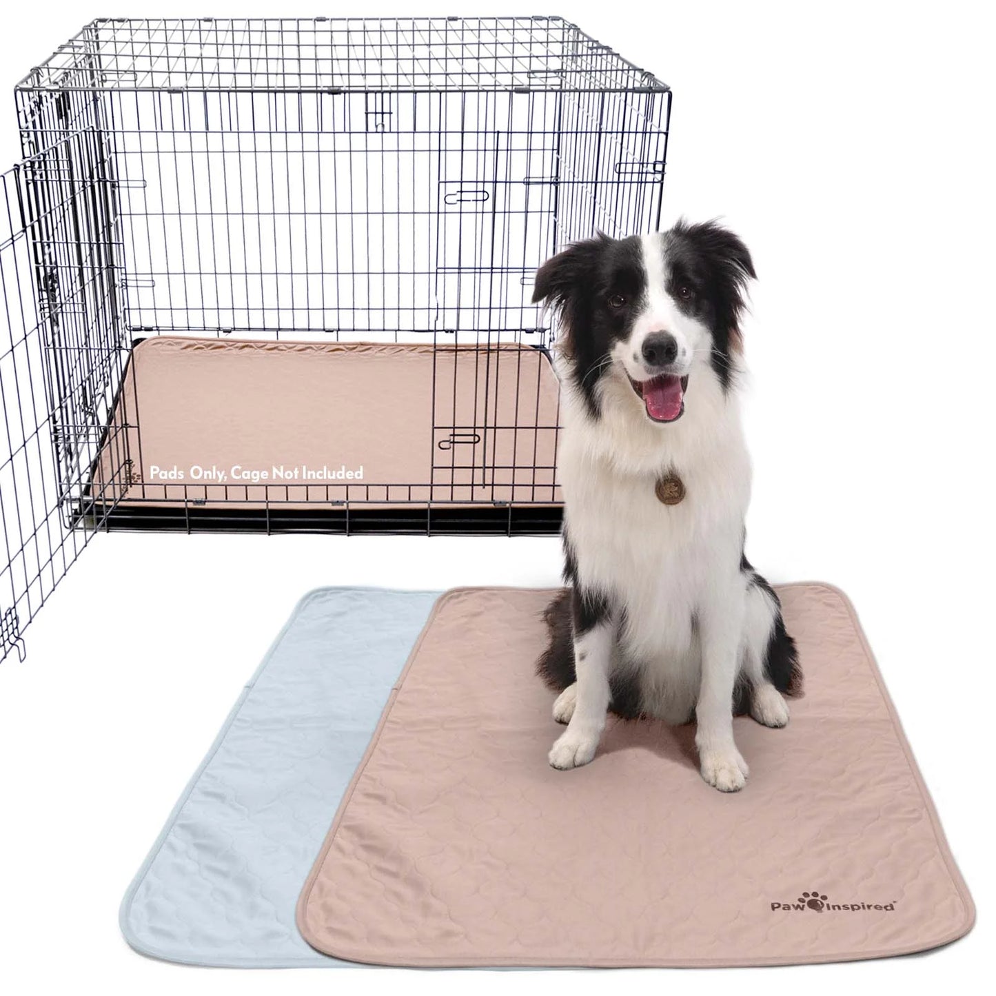2Ct  Dog Crate Pads Mats Size 24X18” for Use with 24” Kennel and Crate | Washable Waterproof Dog Pee Pads