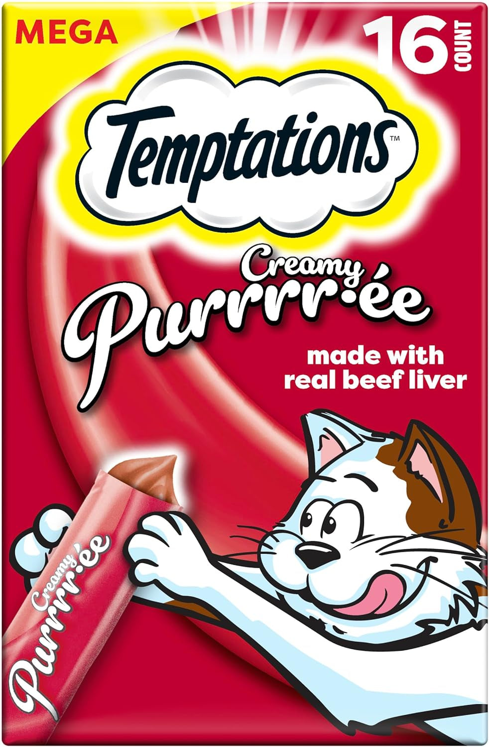 Creamy Puree Squeezable Lickable Wet Cat Treats with Salmon, 0.42 Oz. Tubes, 24 Count