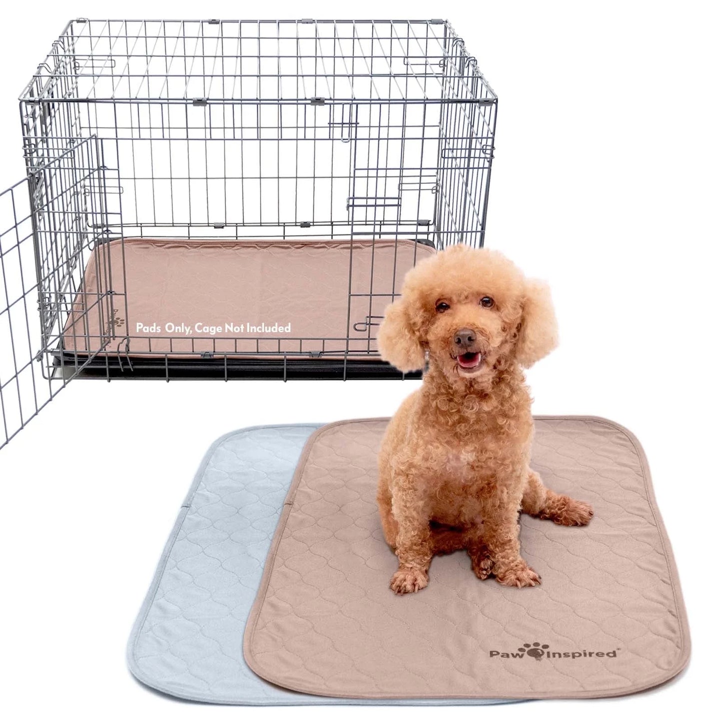 2Ct  Dog Crate Pads Mats Size 24X18” for Use with 24” Kennel and Crate | Washable Waterproof Dog Pee Pads