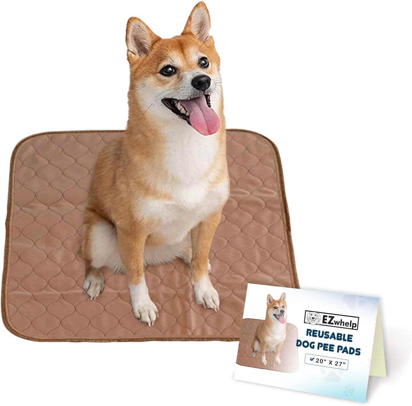 Reusable Dog Pee Pads - Dogs Waterproof Training Pads - Washable & Sanitary - Rounded Corners - Laminated, Lightweight, Durable - Pet Essentials Puppy Training, Whelping - 60" X 60"