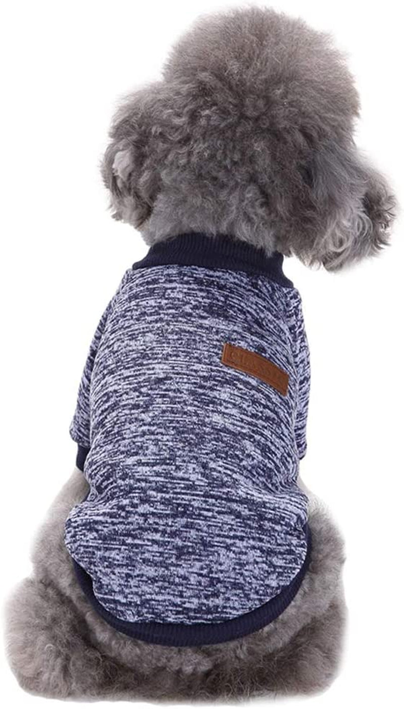Pet Dog Classic Knitwear Sweater Warm Winter Puppy Pet Coat Soft Sweater Clothing for Small Dogs (XS, Purple)