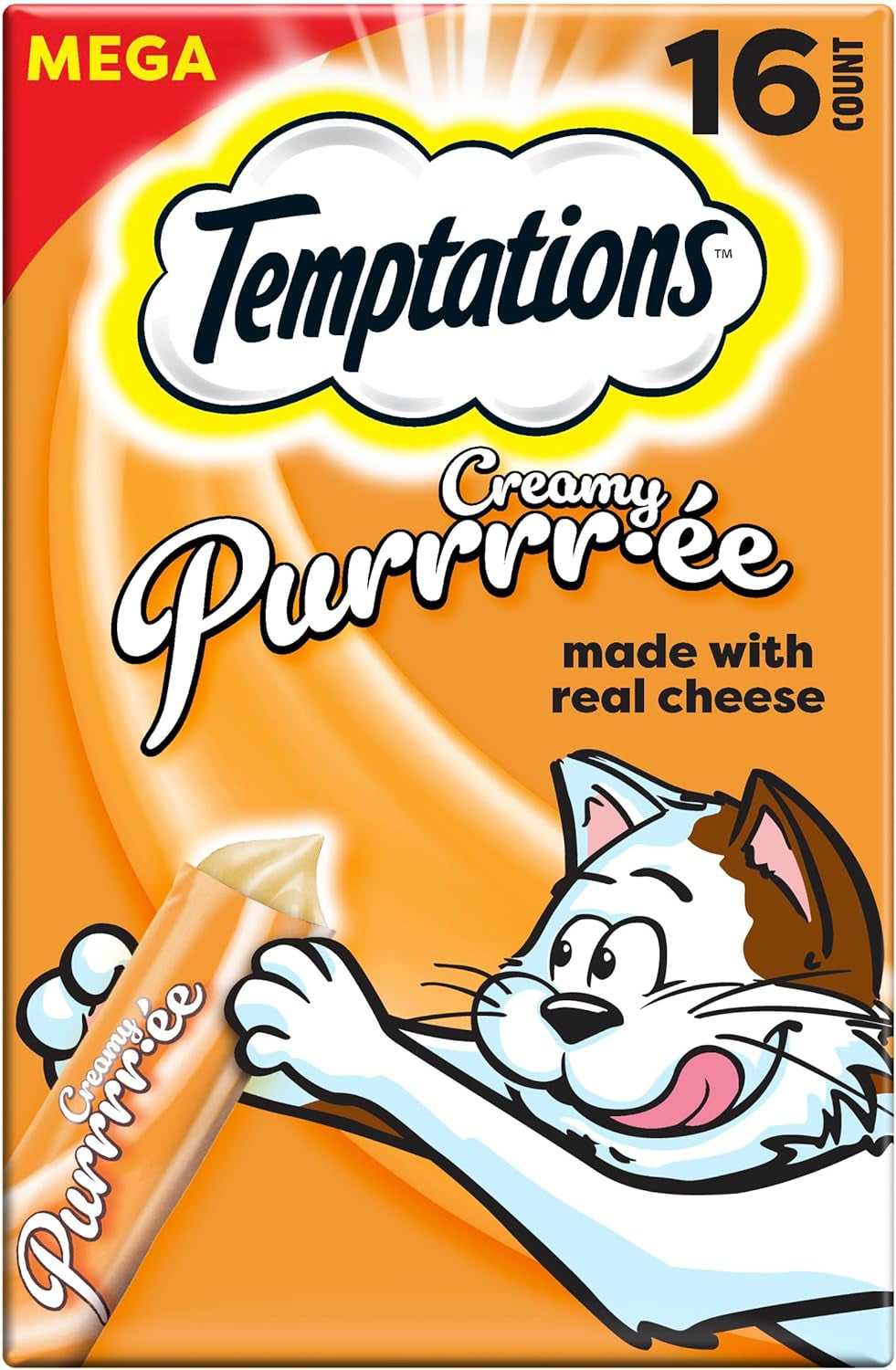 Creamy Puree Squeezable Lickable Wet Cat Treats with Salmon, 0.42 Oz. Tubes, 24 Count